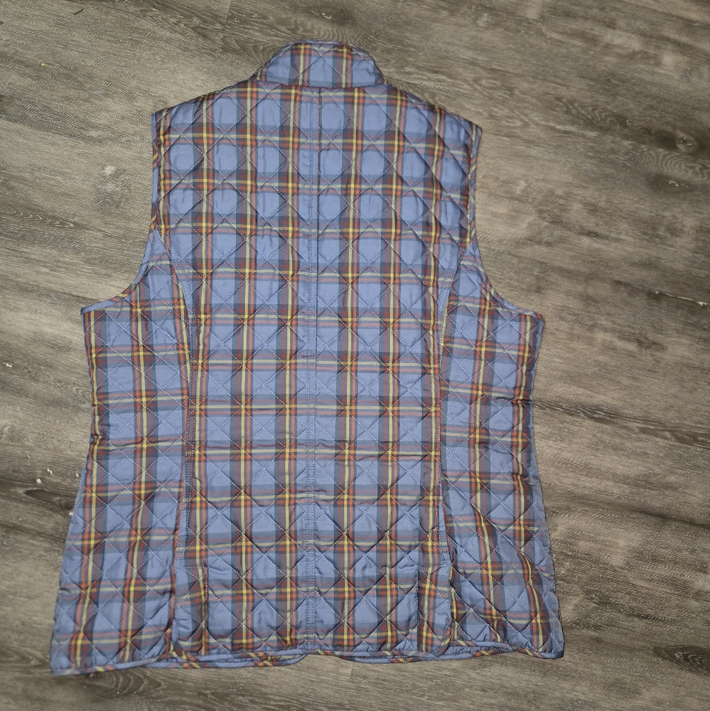 ORVIS Sunderland Vest Blue Quilted Plaid Zip Pockets Dog Walking Hiking‎ … - Picture 2 of 9